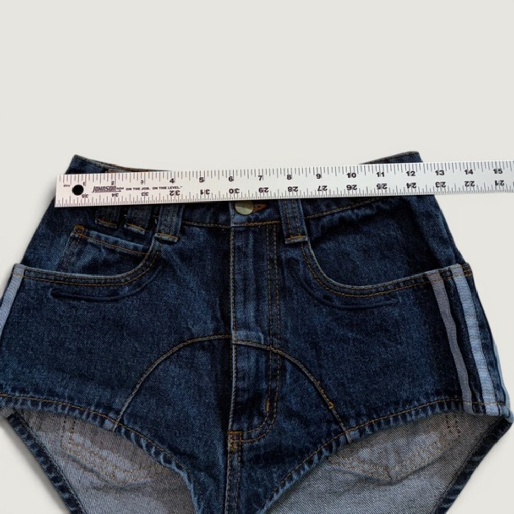 Adidas x Ivy Park Denim Hi Cut Knickers Dark Wash Blue XS Beyonce Collaboration - Picture 5 of 10